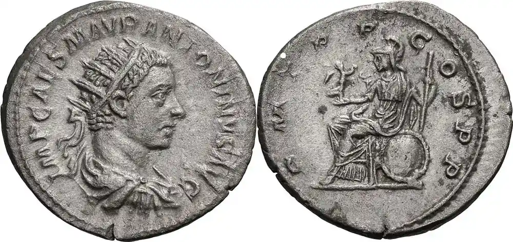Ancient Roman 218 n. Chr. Elagabalus. Antoninianus | Profi-Qualität