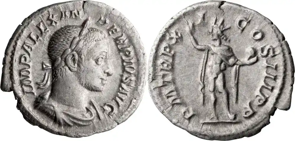 Ancient Roman 232 n. Chr. Severus Alexander. Denarius | Nur noch wenige