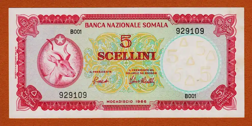 5 Shillings 1966 Somalia Pick-5 Choice UNC Rare unz - Einfache Rückgabe
