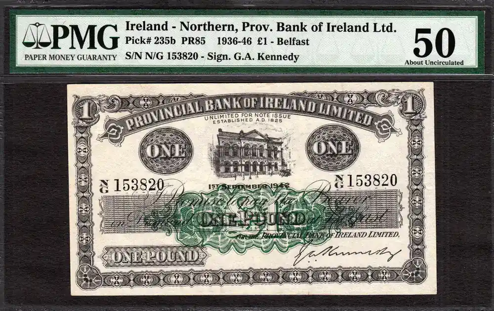 Angebot | Pound 1942 Northern Ireland One Pick-235b About UNC PMG 50
