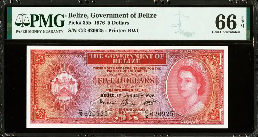5 Dollars 1976 Belize Pick-35b QEII GEM UNC PMG 66 EPQ - Kundenfavorit