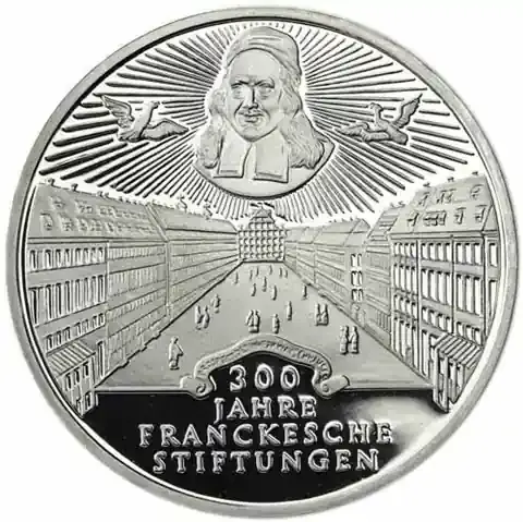 BRD 10 DM 1998 PP Frankesche Stiftungen Münzzeichen D - Sale