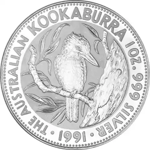 Bewährte Qualität | Australien 1 Unze Silber 1991 – 5 Dollar Kookaburra