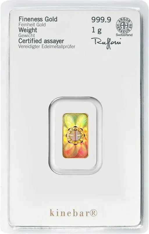 1 Gramm Goldbarren Heraeus Kinebar - Zeitlich begrenzt