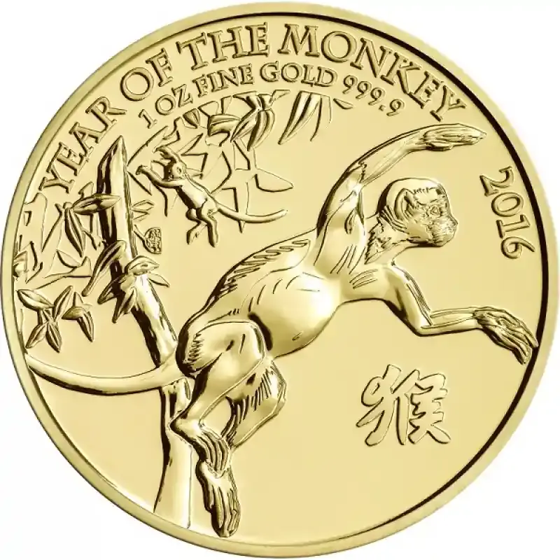 Nur wenige verfügbar | 1 Unze Goldmünze Lunar UK Affe 2016