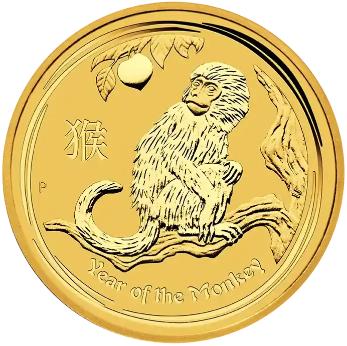 Sparangebot | 2 Unzen Goldmünze Australien Lunar II Affe 2016