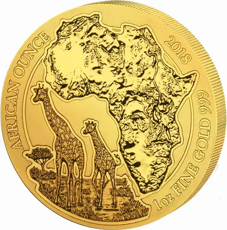 Zertifiziert | 1 Unze Goldmünze Ruanda Giraffe 2018