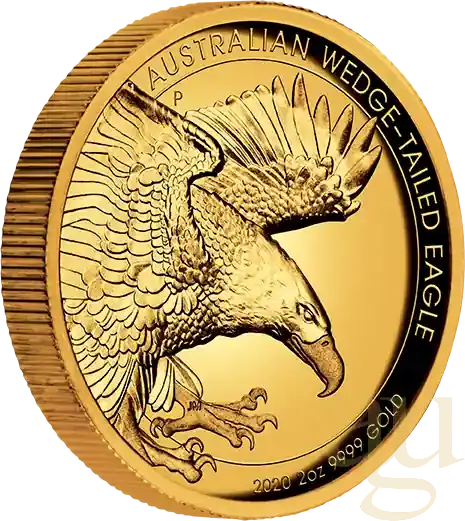 2 Unzen Goldmünze Australien Wedge Tailed Eagle 2020 proof – high Relief Prägung - Sonderangebot