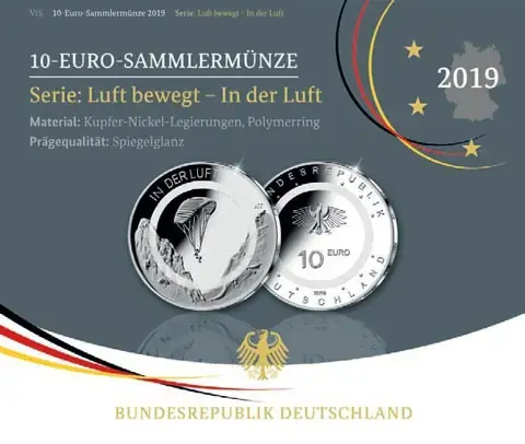 Deutschland 10 Euro 2019 PP In der Luft – Gleitschirm - Hohe Qualität