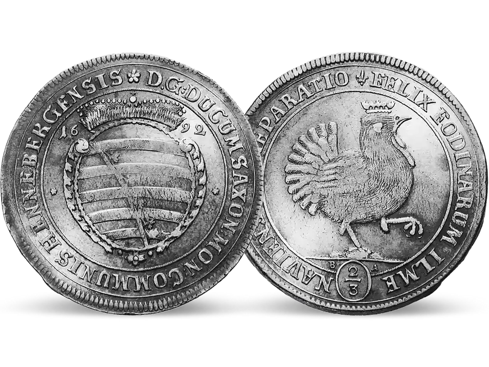 Grafschaft Henneberg 2/3 Ausbeutetaler 1691-1694 | Qualitätsprodukt