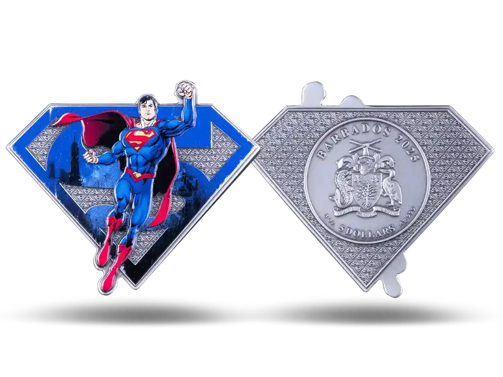 Die offizielle 3D-Shape-Silbermüze „Superman“™ | Neuzugang