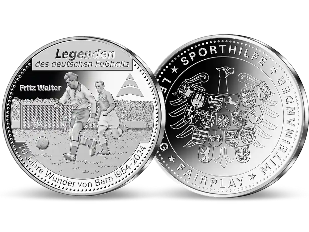 Verfügbar - Silber-Gedenkprägung „Fritz Walter“