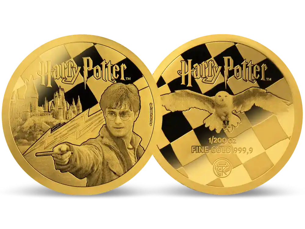 Abverkauf - Gold-Gedenkprägung „Harry Potter & Hogwarts™“
