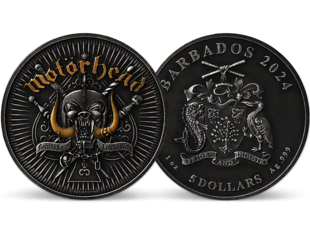 Versandbereit | Die erste offizielle 1 Unzen Silbermünze Motörhead!
