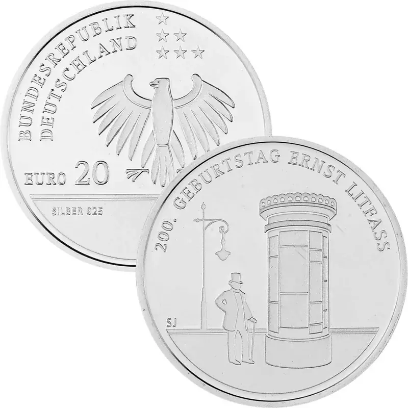 Qualitätsprodukt | 20 Euro Deutschland 2016 Silber bfr. – Ernst Litfaß