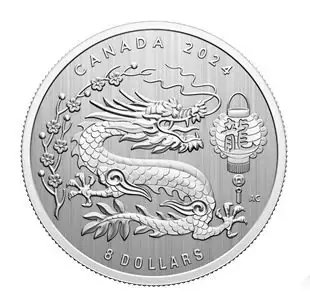 Kanada 2024 8 Dollar Mondjahr des Drachen bfr | Premium-Qualität