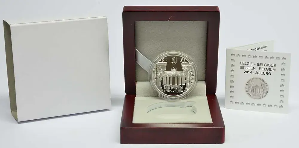Belgien 20 Euro 25 Jahre Fall der Berliner Mauer 2014 PP | Expressversand