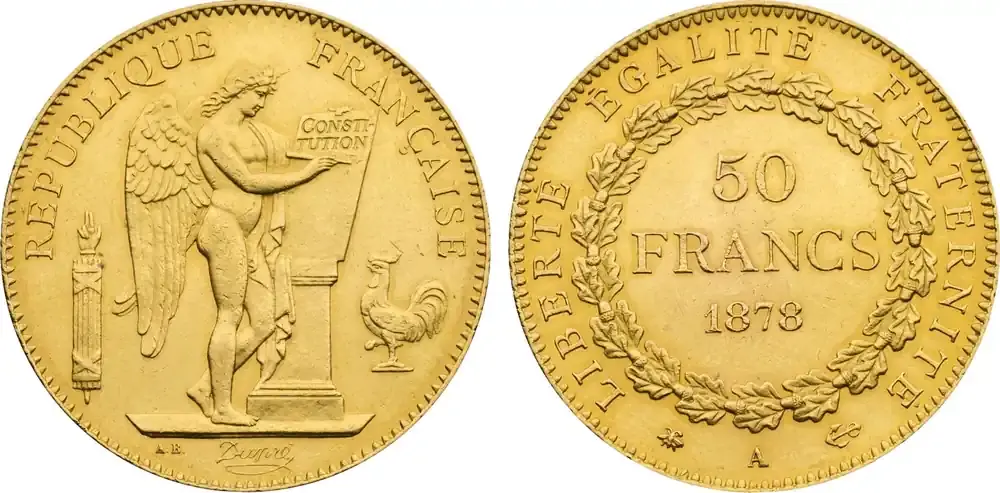 France 50 Francs 1878-A Republic, Paris mint AU/UNC | Wochenendangebot