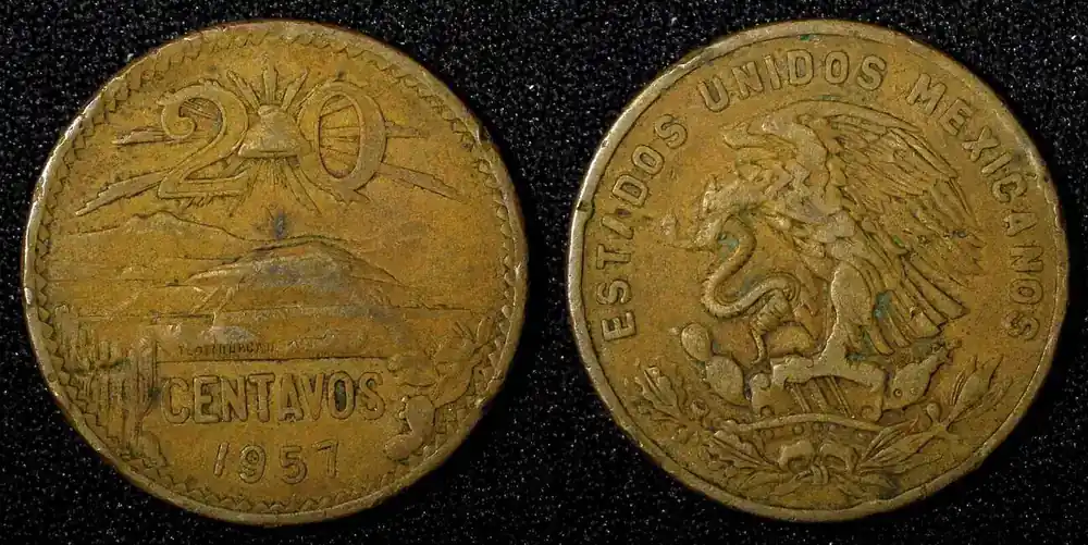 Schneller Versand - 20 Centavos MEXICO Bronze 1957 Mo KM 440 (27 529) Uncertified