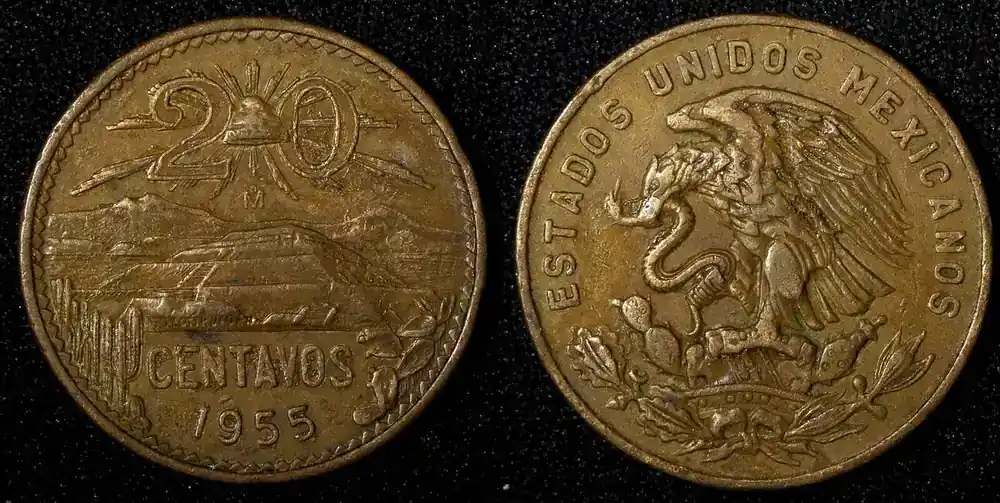 20 Centavos MEXICO Bronze 1955 Mo 1st Year Type KM 440 (27 544) Uncertified | Schnäppchen