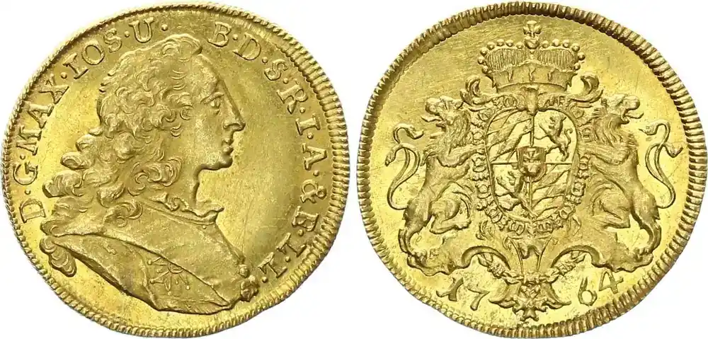 Sonderangebot - Bayern Dukat 1764 München Maximilian III. Joseph 1745 – 1777 vorzüglich+