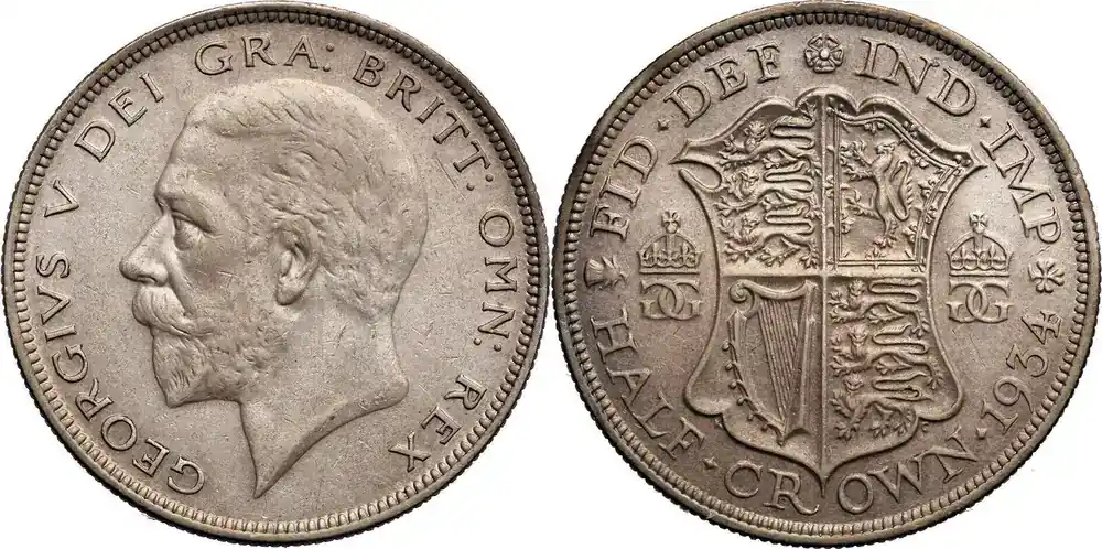 Great Britain 1/2 Crown 1934 George V fast VZ/VZ - Zertifiziert