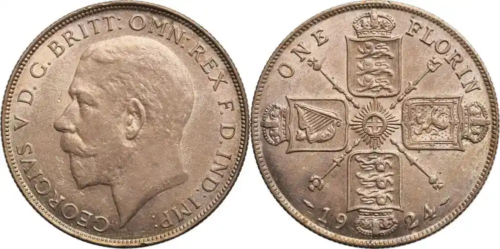 Neu eingetroffen - Great Britain Florin (2 Shillings) 1924 George V vz/vz+